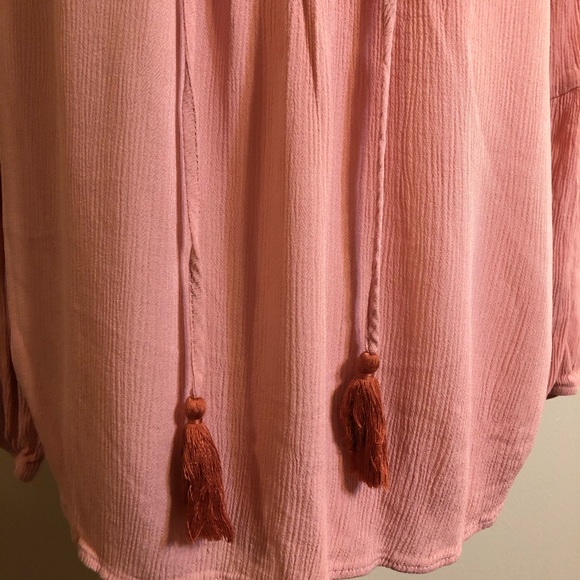 Knox Rose Pink Boho Long Sleeve Embroidered Top - Picture 3 of 8